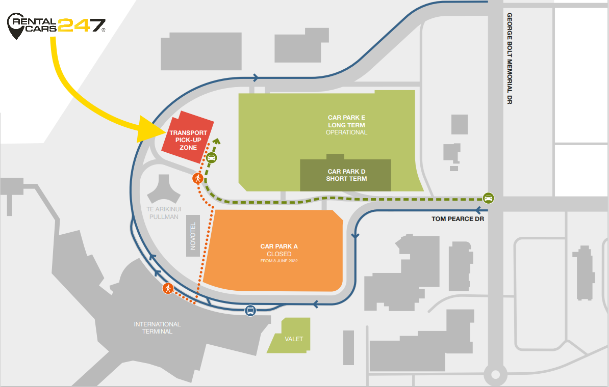 Diagram of Auckland International Airport Terminal layout