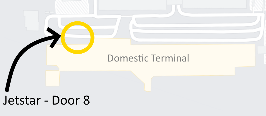 Diagram of Auckland Domestic Airport Terminal layout